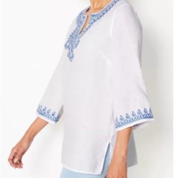 J. Jill Love Linen Tunic Top Size 3X - Picture 10 of 11